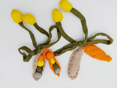 Hand Embroidered Peas in a Pod Applique, Peach Embroidery, Seed Pod Applique